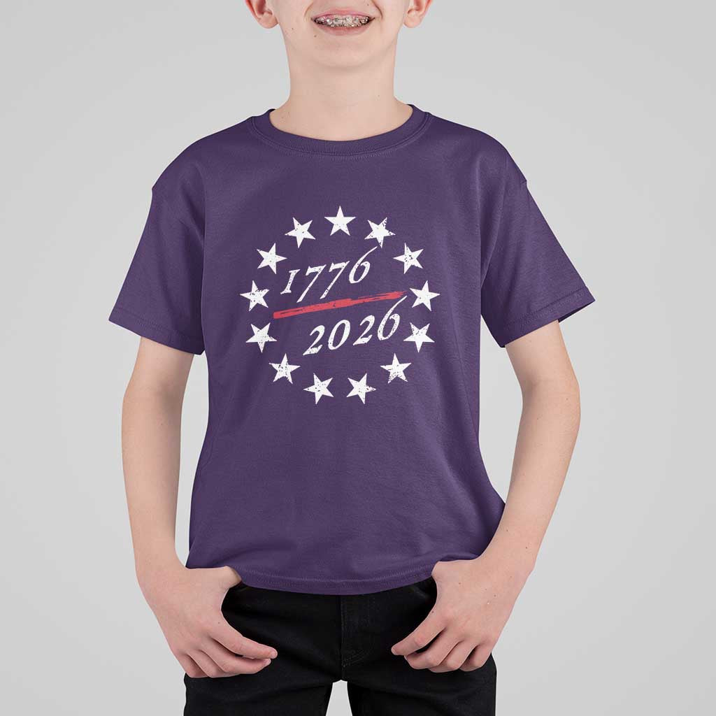250 Years America Anniversary T Shirt For Kid 13 Stars 1776 2026 250th Independence Day