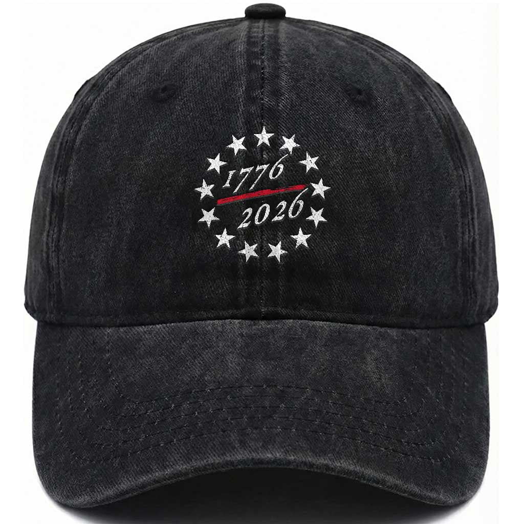 250 Years America Anniversary Washed Cotton Baseball Cap 13 Stars 1776 2026 250th Independence Day
