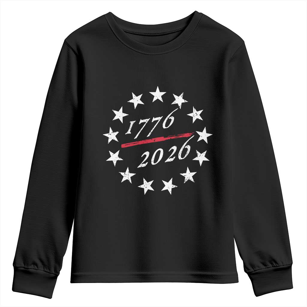 250 Years America Anniversary Youth Sweatshirt 13 Stars 1776 2026 250th Independence Day