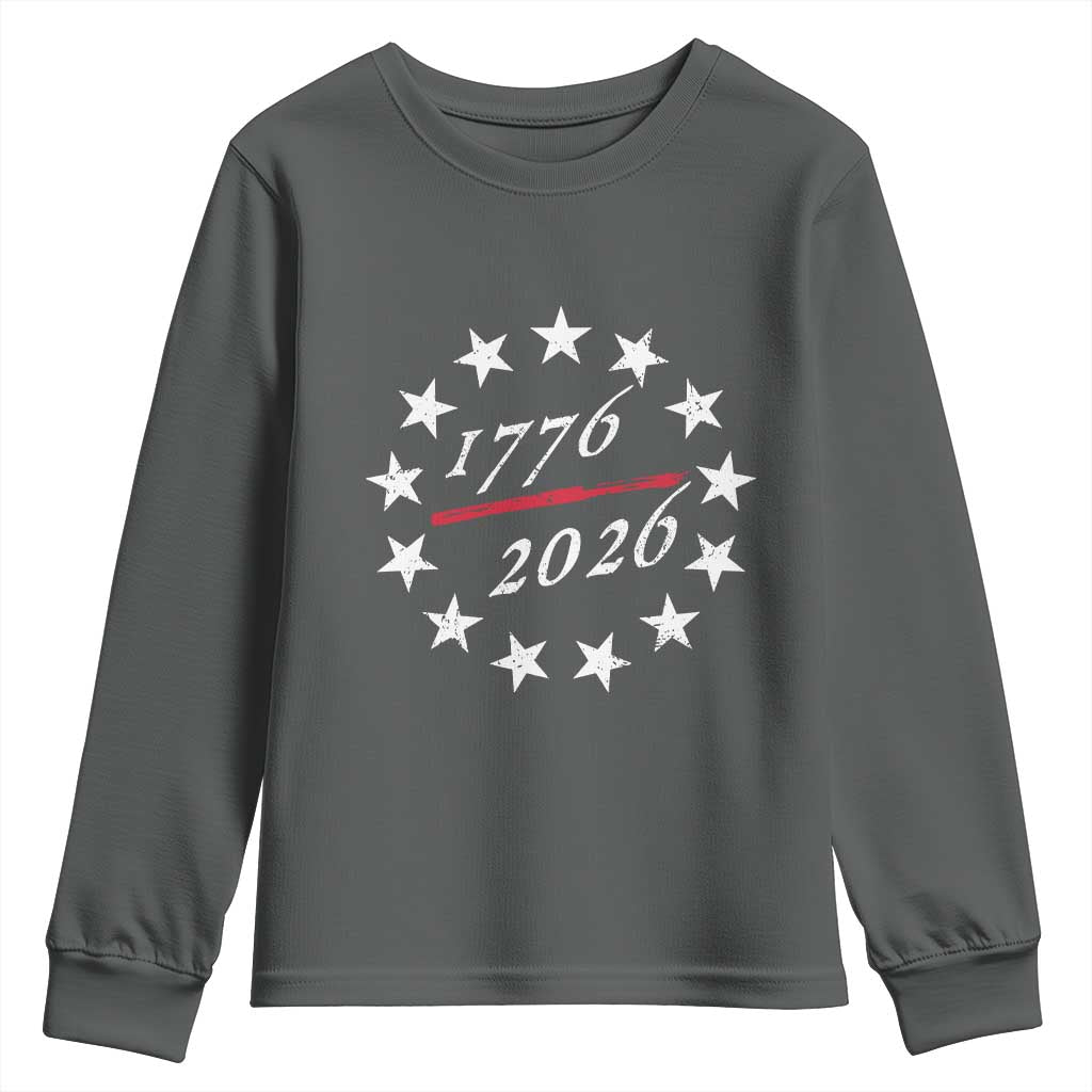250 Years America Anniversary Youth Sweatshirt 13 Stars 1776 2026 250th Independence Day