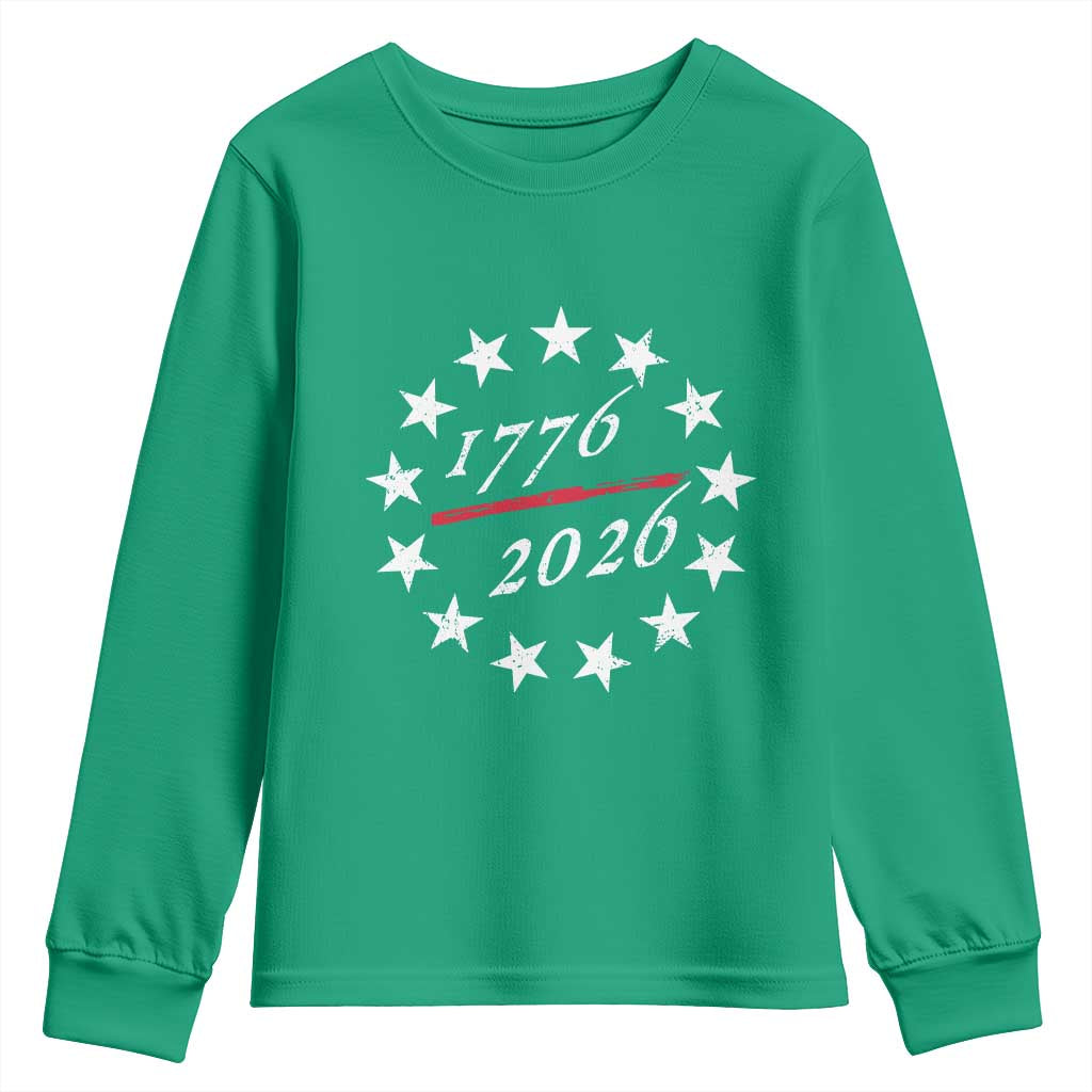 250 Years America Anniversary Youth Sweatshirt 13 Stars 1776 2026 250th Independence Day