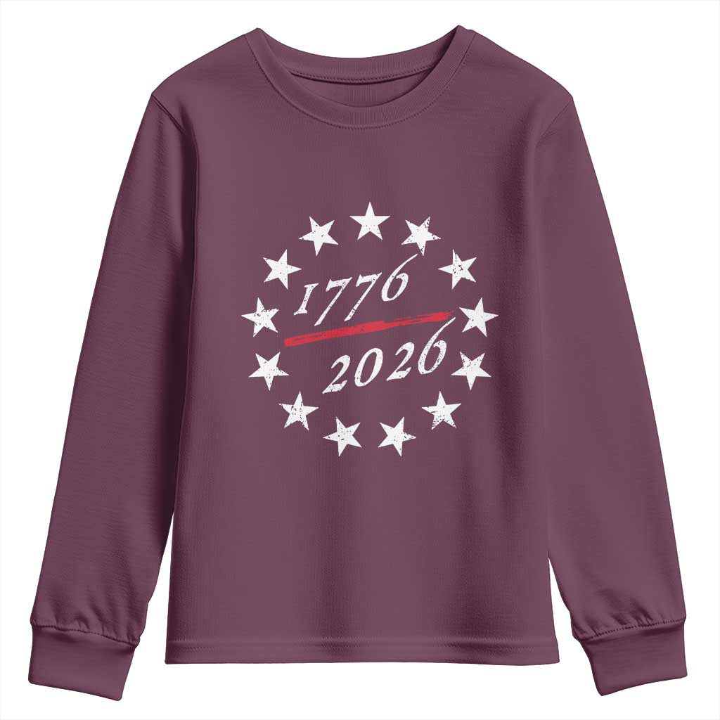 250 Years America Anniversary Youth Sweatshirt 13 Stars 1776 2026 250th Independence Day