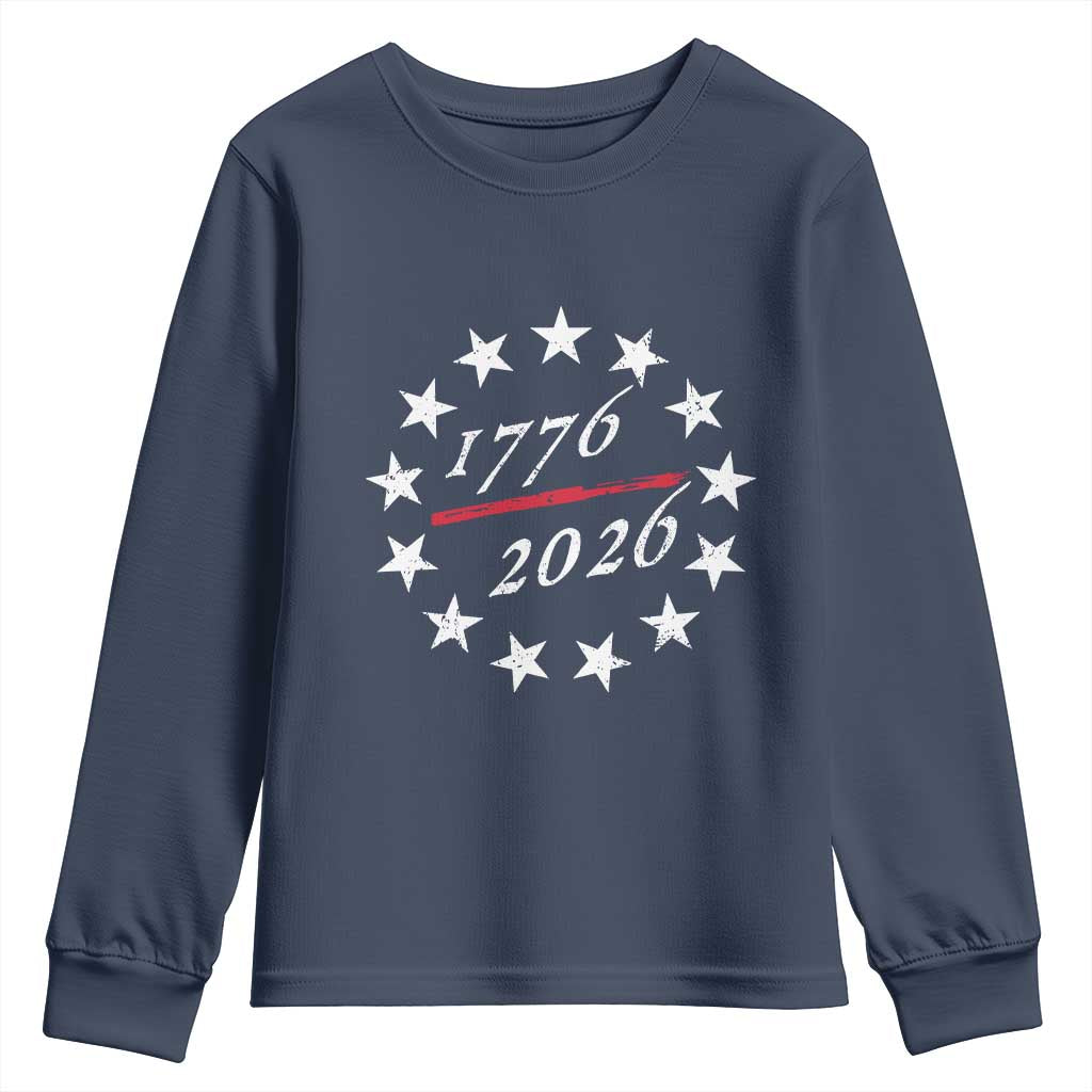 250 Years America Anniversary Youth Sweatshirt 13 Stars 1776 2026 250th Independence Day