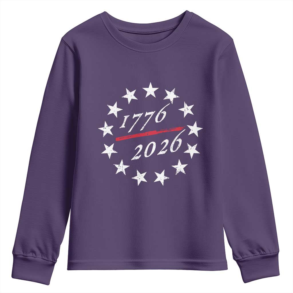 250 Years America Anniversary Youth Sweatshirt 13 Stars 1776 2026 250th Independence Day