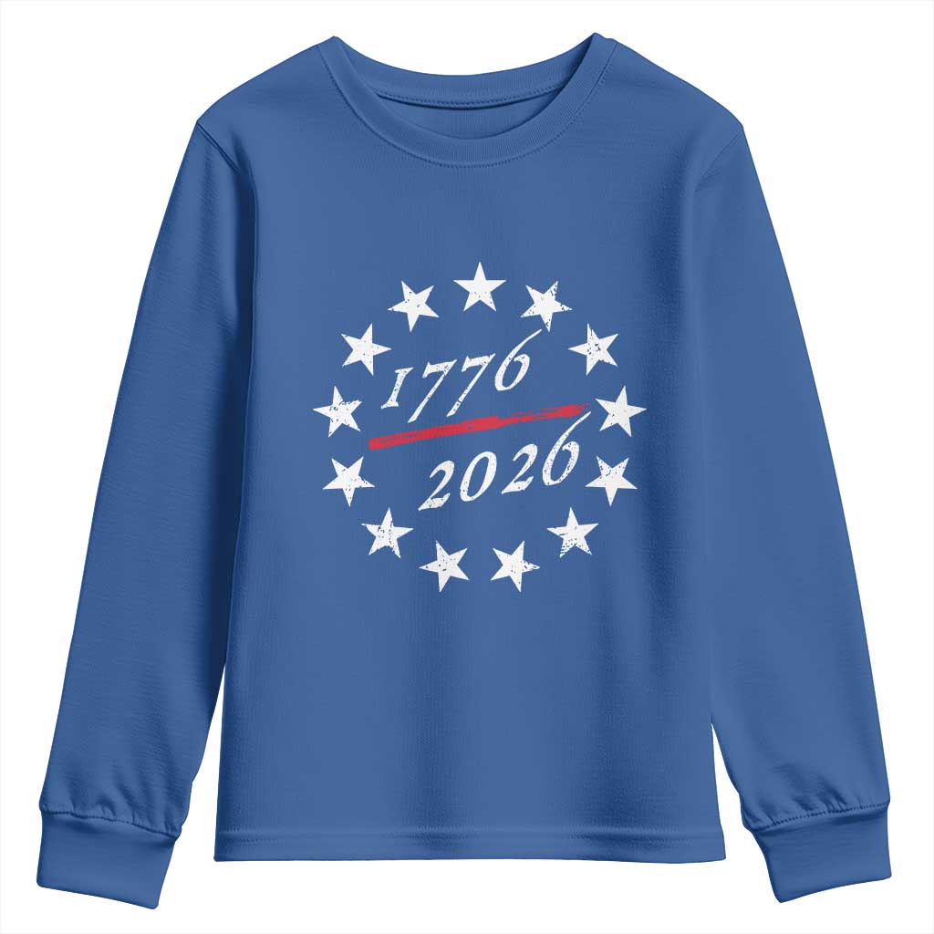 250 Years America Anniversary Youth Sweatshirt 13 Stars 1776 2026 250th Independence Day