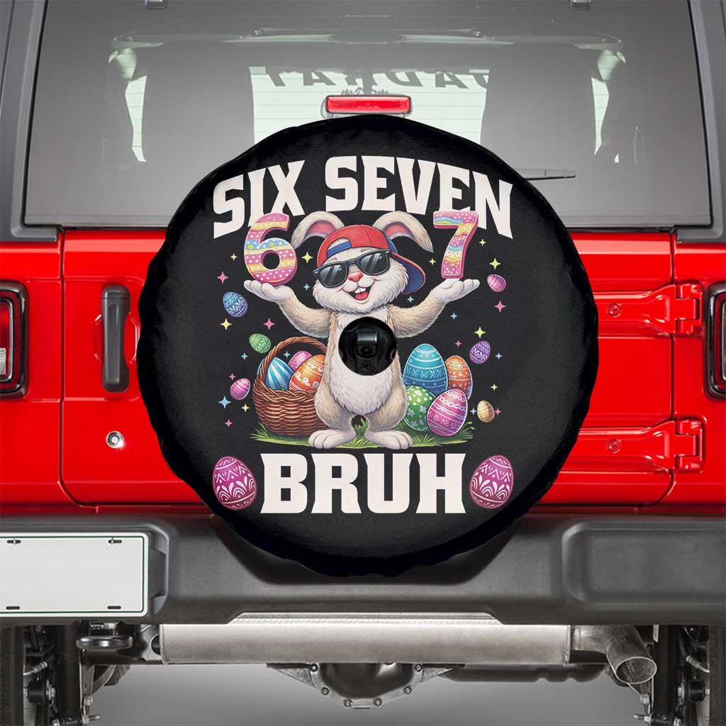 Funny Easter Day Six Seven Bruh Spare Tire Cover 67 Bunny Easter Eggs