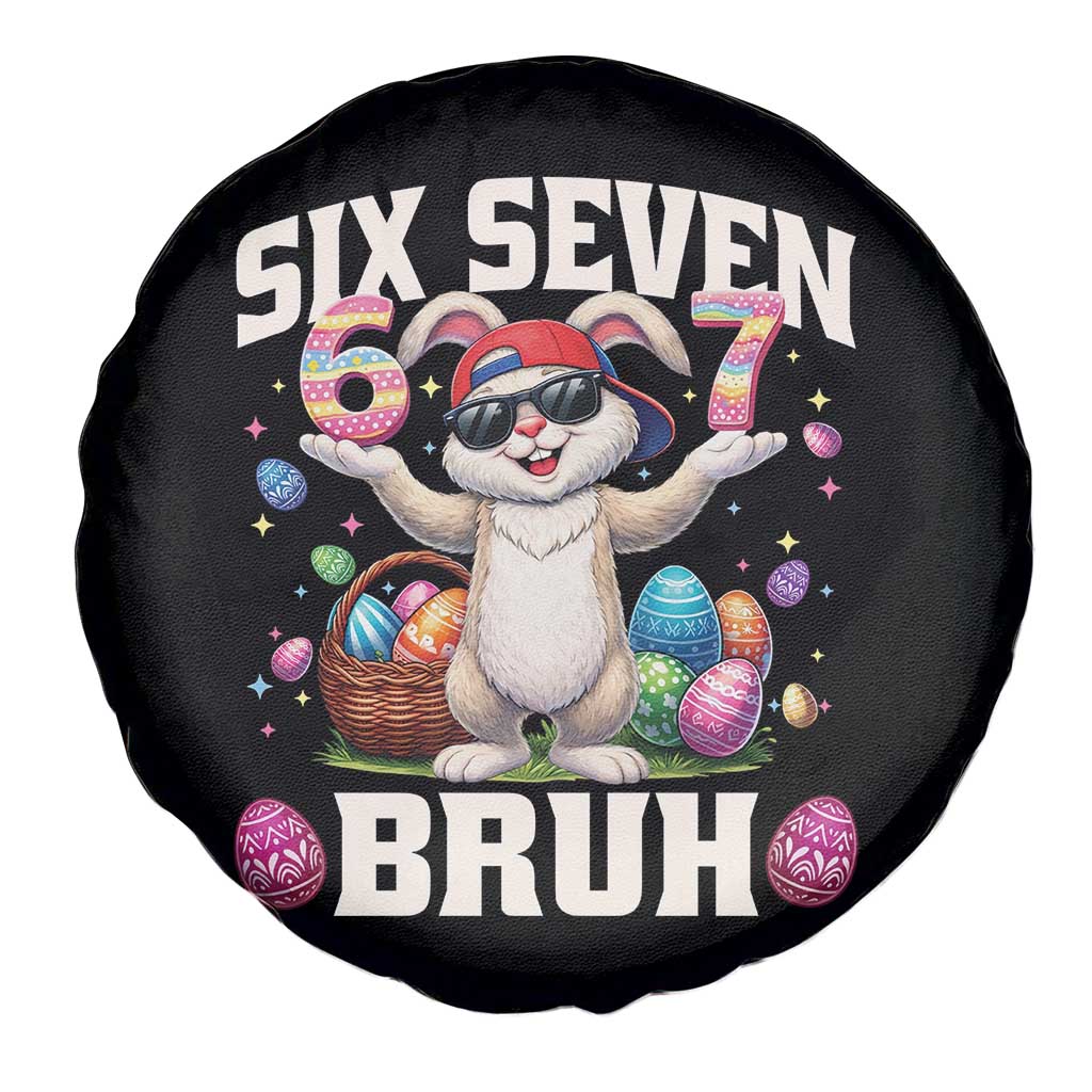 Funny Easter Day Six Seven Bruh Spare Tire Cover 67 Bunny Easter Eggs
