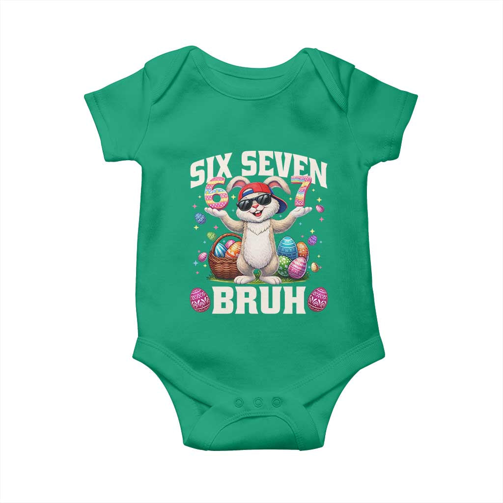 Funny Easter Day Six Seven Bruh Baby Onesie 67 Bunny Easter Eggs