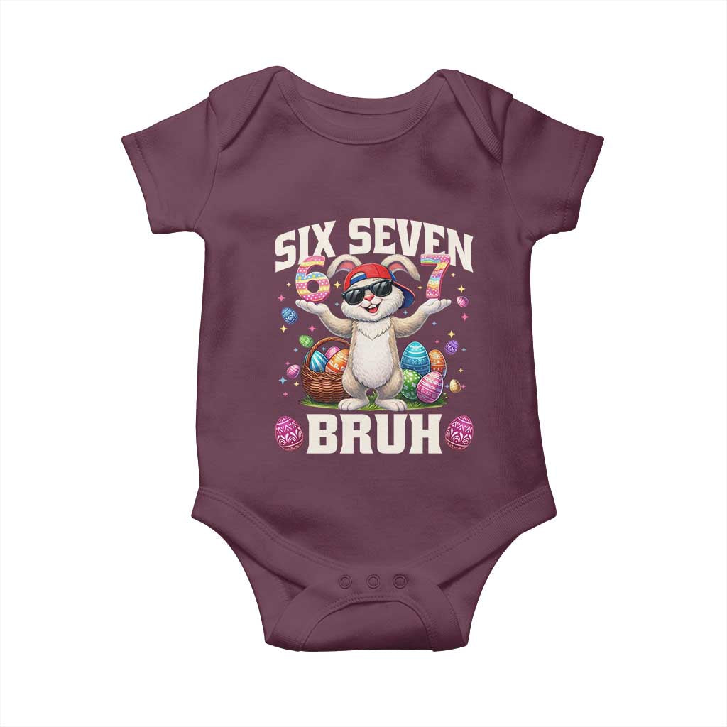Funny Easter Day Six Seven Bruh Baby Onesie 67 Bunny Easter Eggs