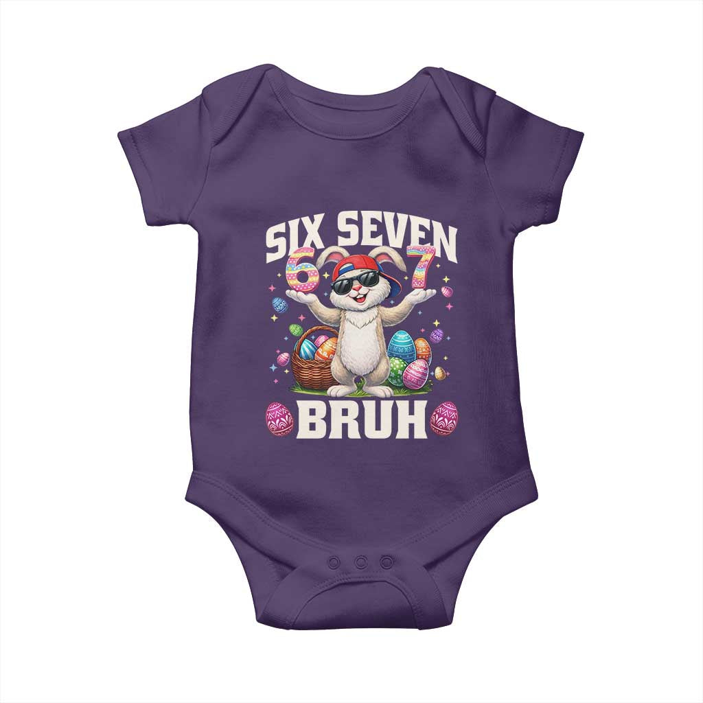Funny Easter Day Six Seven Bruh Baby Onesie 67 Bunny Easter Eggs