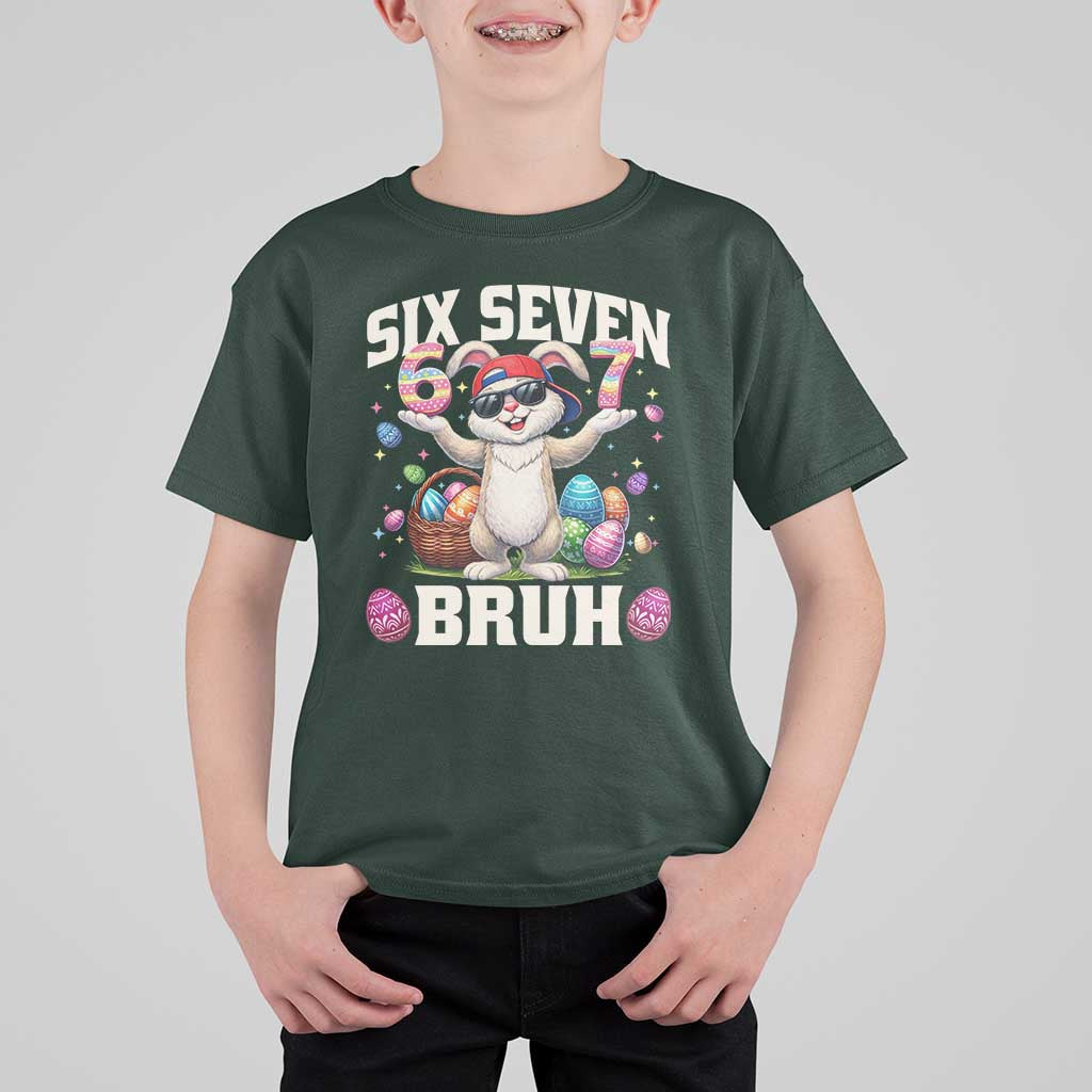 Funny Easter Day Six Seven Bruh T Shirt For Kid 67 Bunny Easter Eggs