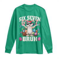 Funny Easter Day Six Seven Bruh Long Sleeve Shirt 67 Bunny Easter Eggs