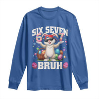 Funny Easter Day Six Seven Bruh Long Sleeve Shirt 67 Bunny Easter Eggs