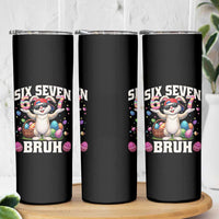 Funny Easter Day Six Seven Bruh Skinny Tumbler 67 Bunny Easter Eggs