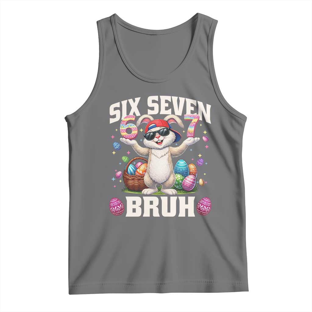 Funny Easter Day Six Seven Bruh Tank Top 67 Bunny Easter Eggs