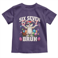 Funny Easter Day Six Seven Bruh Toddler T Shirt 67 Bunny Easter Eggs