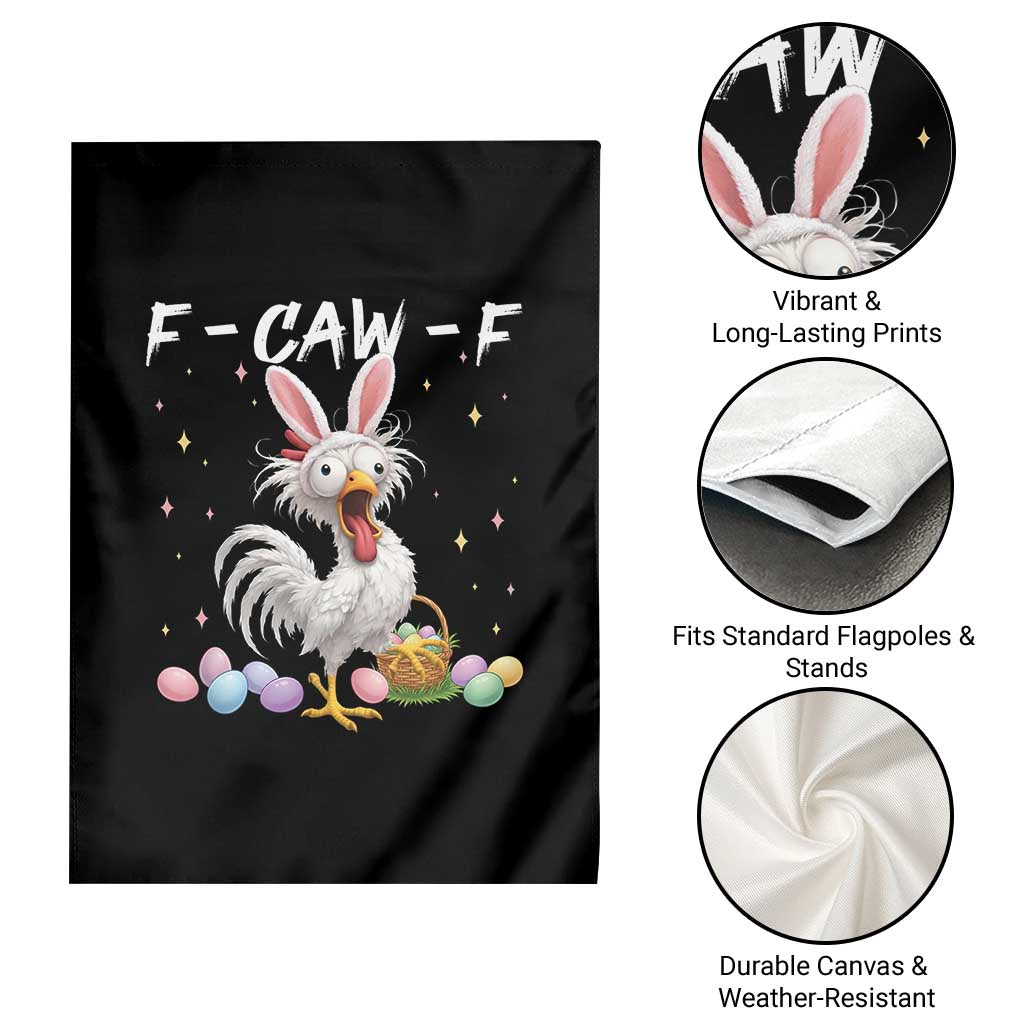 Funny Easter Day F Caw F Chicken Bunny Rooster Meme Garden Flag