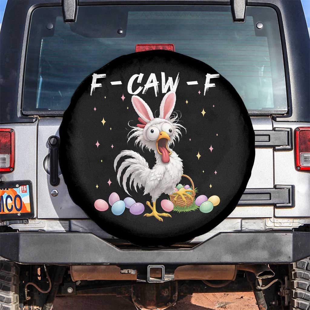 Funny Easter Day F Caw F Chicken Bunny Rooster Meme Spare Tire Cover