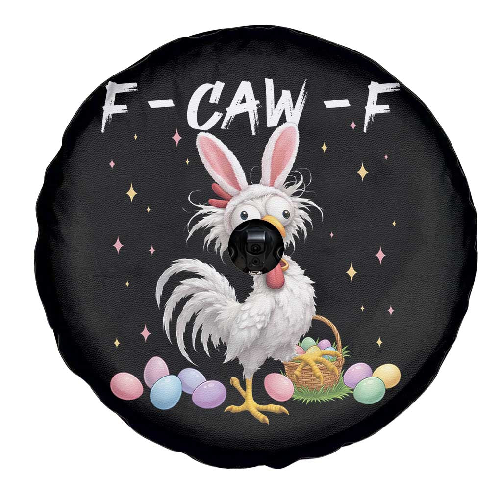 Funny Easter Day F Caw F Chicken Bunny Rooster Meme Spare Tire Cover
