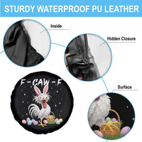 Funny Easter Day F Caw F Chicken Bunny Rooster Meme Spare Tire Cover