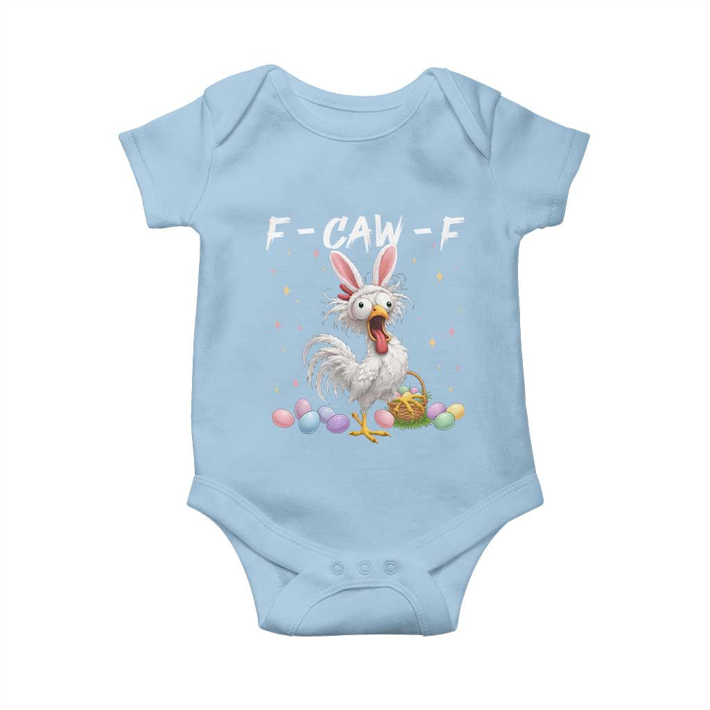 Funny Easter Day F Caw F Chicken Bunny Rooster Meme Baby Onesie