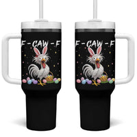 Funny Easter Day F Caw F Chicken Bunny Rooster Meme Tumbler With Handle