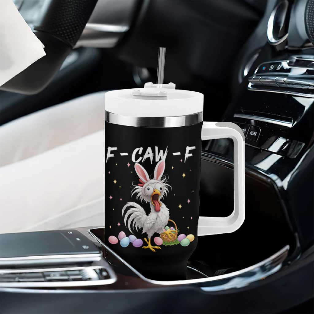 Funny Easter Day F Caw F Chicken Bunny Rooster Meme Tumbler With Handle