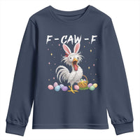 Funny Easter Day F Caw F Chicken Bunny Rooster Meme Youth Sweatshirt
