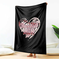 Baseball Mom Throw Blanket Baseball Mama Life Game Day Vintage Heart