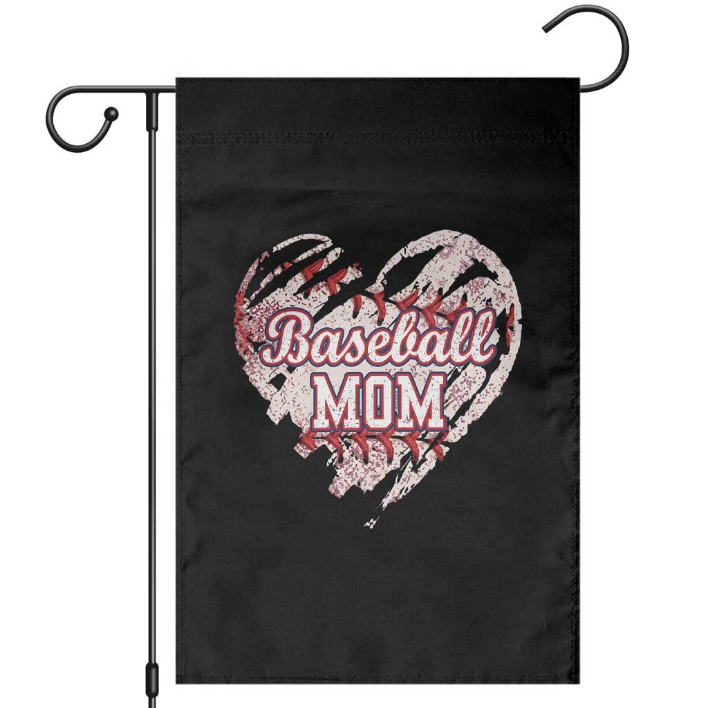 Baseball Mom Garden Flag Baseball Mama Life Game Day Vintage Heart