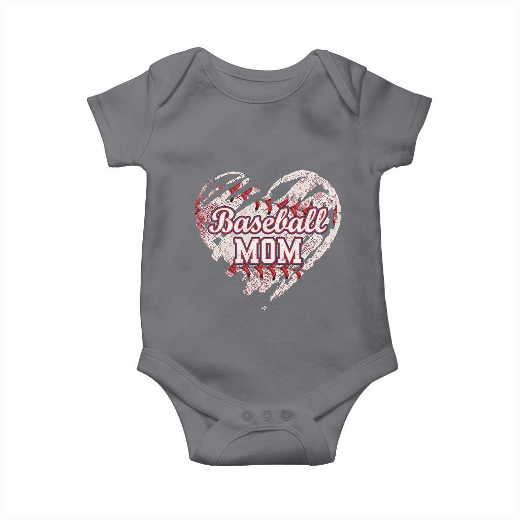 Baseball Mom Baby Onesie Baseball Mama Life Game Day Vintage Heart