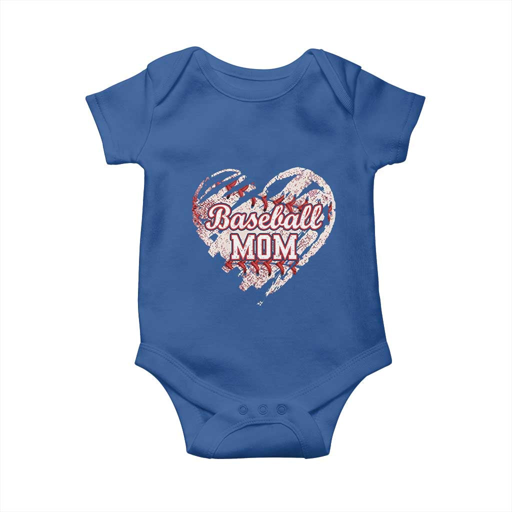 Baseball Mom Baby Onesie Baseball Mama Life Game Day Vintage Heart