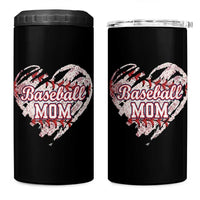 Baseball Mom 4 in 1 Can Cooler Tumbler Baseball Mama Life Game Day Vintage Heart