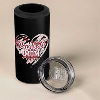 Baseball Mom 4 in 1 Can Cooler Tumbler Baseball Mama Life Game Day Vintage Heart