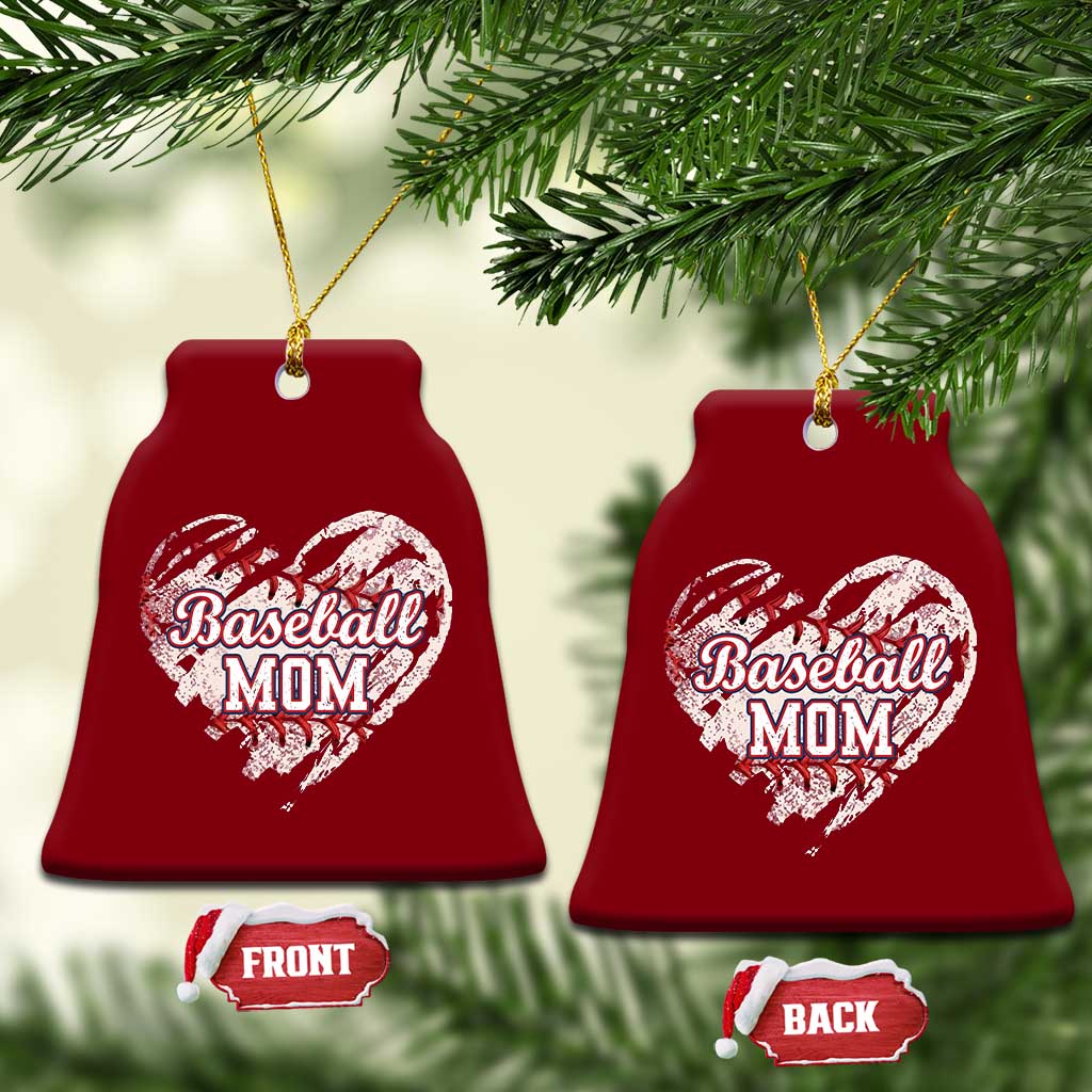 Baseball Mom Ceramic Ornament Baseball Mama Life Game Day Vintage Heart