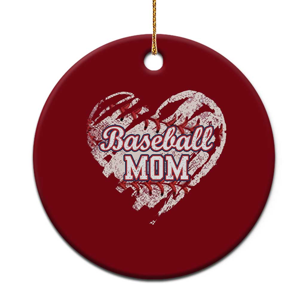 Baseball Mom Ceramic Ornament Baseball Mama Life Game Day Vintage Heart