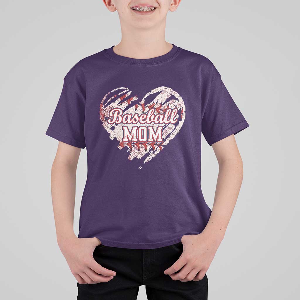 Baseball Mom T Shirt For Kid Baseball Mama Life Game Day Vintage Heart