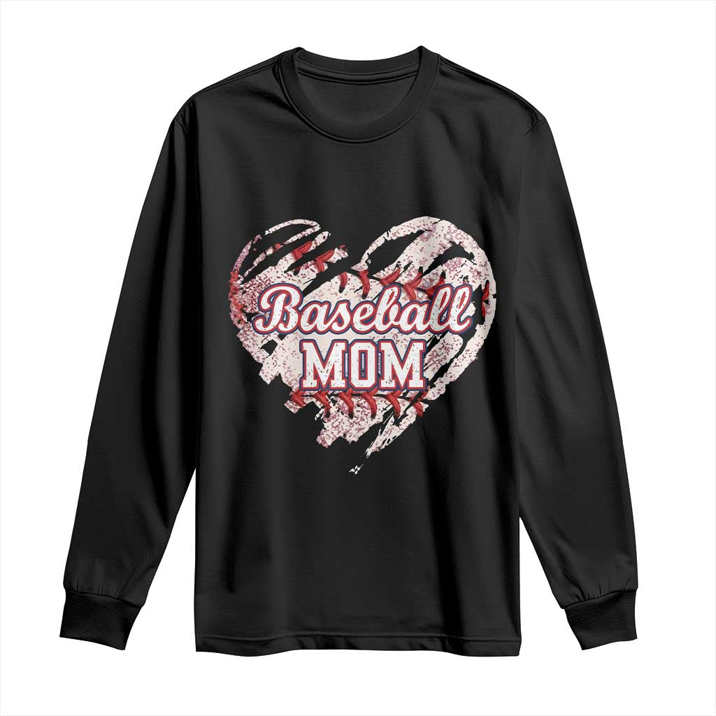 Baseball Mom Long Sleeve Shirt Baseball Mama Life Game Day Vintage Heart