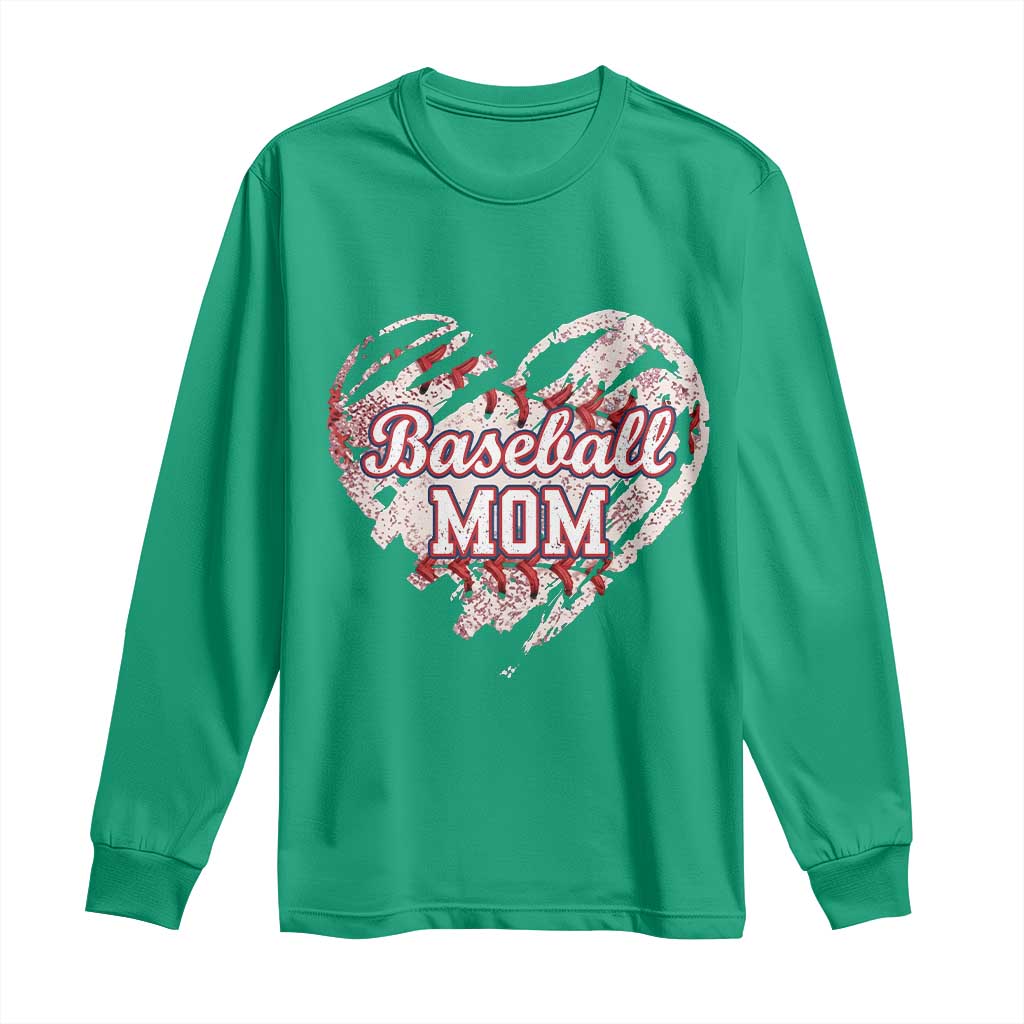 Baseball Mom Long Sleeve Shirt Baseball Mama Life Game Day Vintage Heart