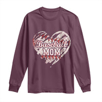 Baseball Mom Long Sleeve Shirt Baseball Mama Life Game Day Vintage Heart