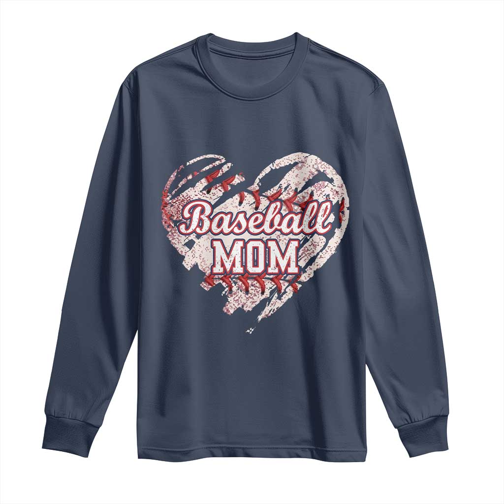 Baseball Mom Long Sleeve Shirt Baseball Mama Life Game Day Vintage Heart