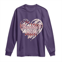 Baseball Mom Long Sleeve Shirt Baseball Mama Life Game Day Vintage Heart