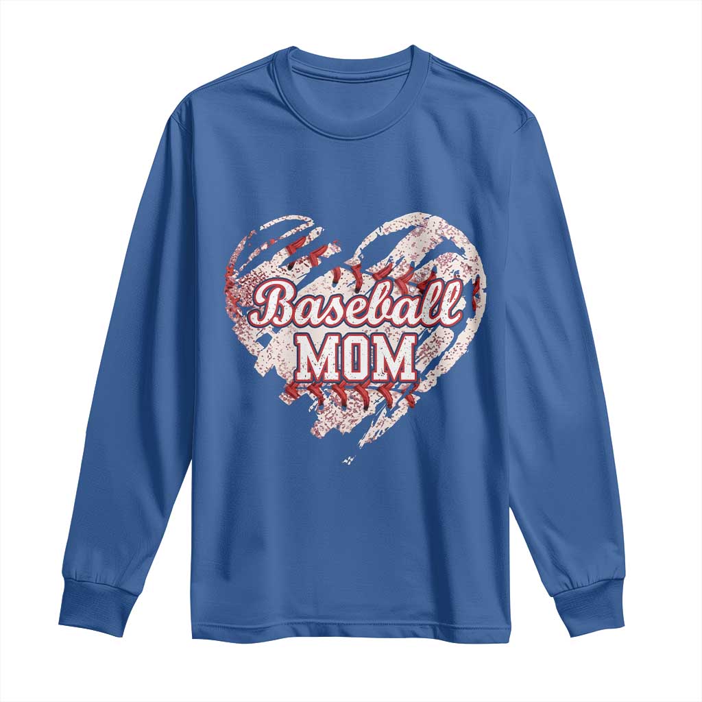 Baseball Mom Long Sleeve Shirt Baseball Mama Life Game Day Vintage Heart