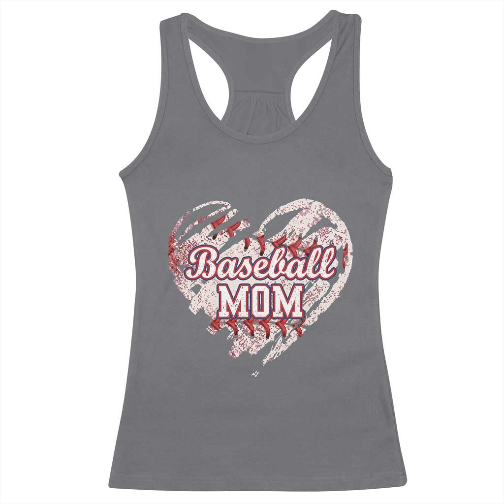 Baseball Mom Racerback Tank Top Baseball Mama Life Game Day Vintage Heart