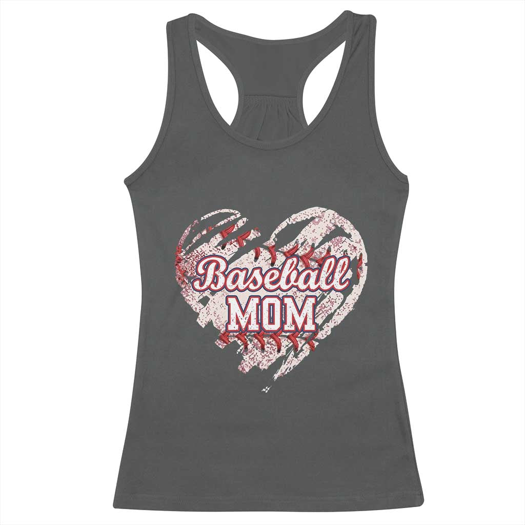 Baseball Mom Racerback Tank Top Baseball Mama Life Game Day Vintage Heart