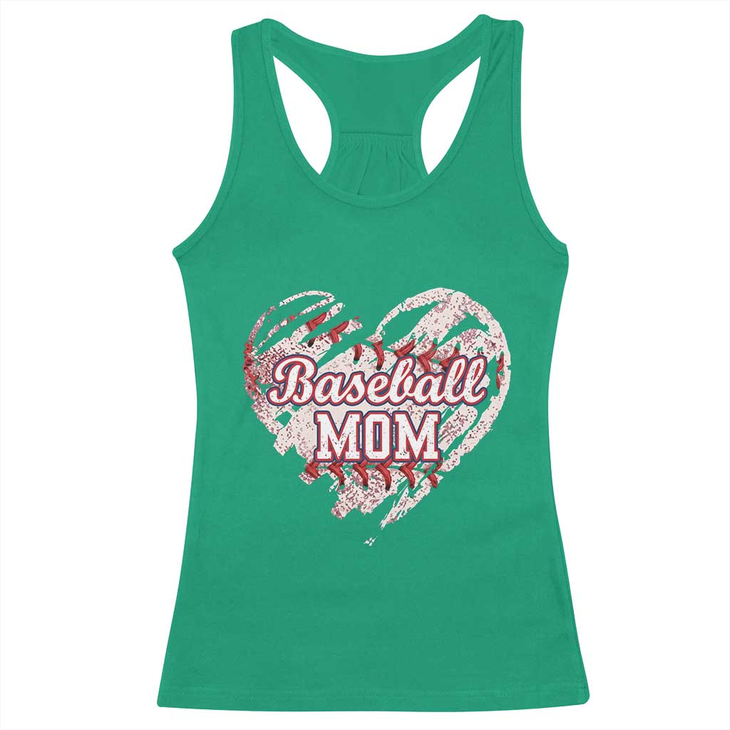 Baseball Mom Racerback Tank Top Baseball Mama Life Game Day Vintage Heart