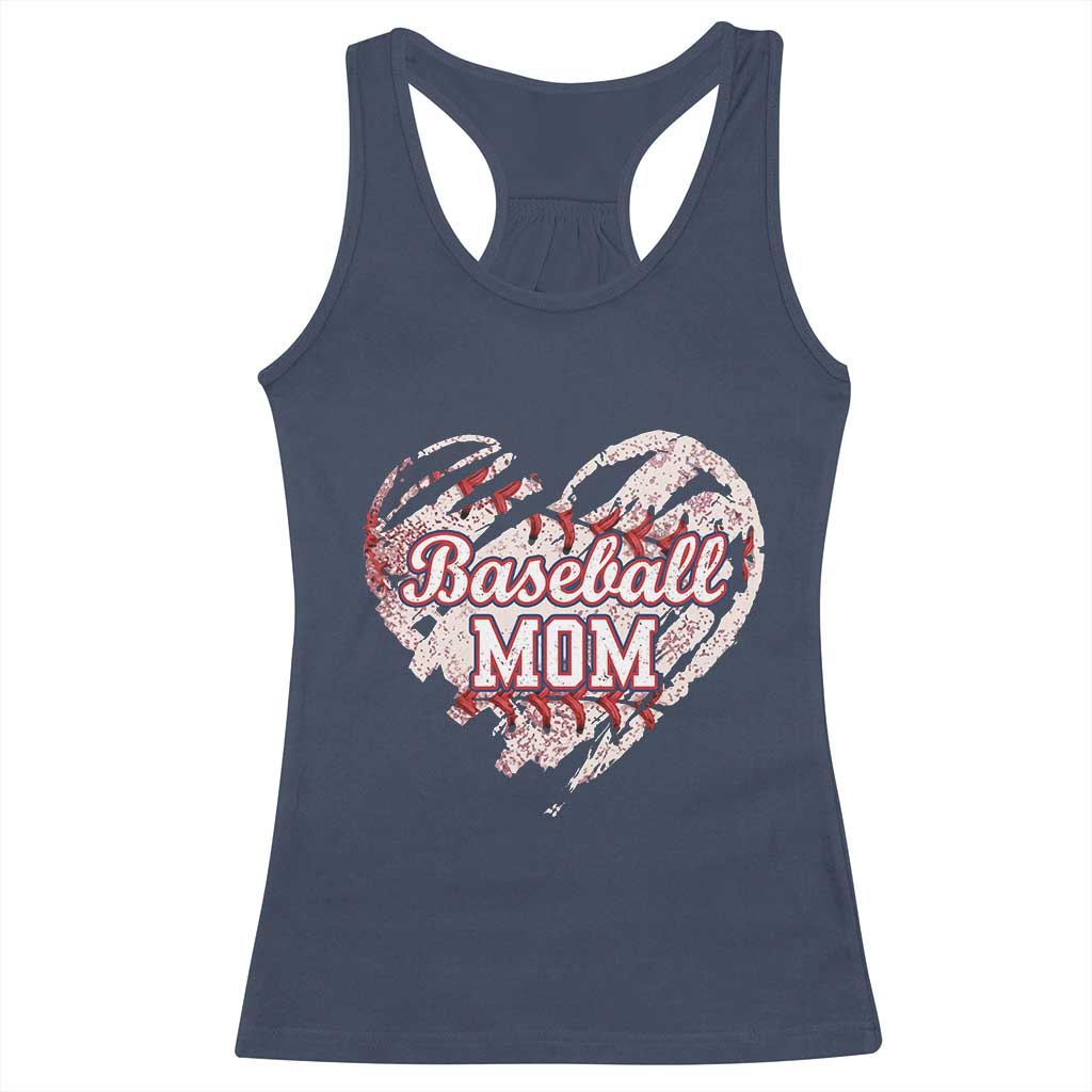Baseball Mom Racerback Tank Top Baseball Mama Life Game Day Vintage Heart