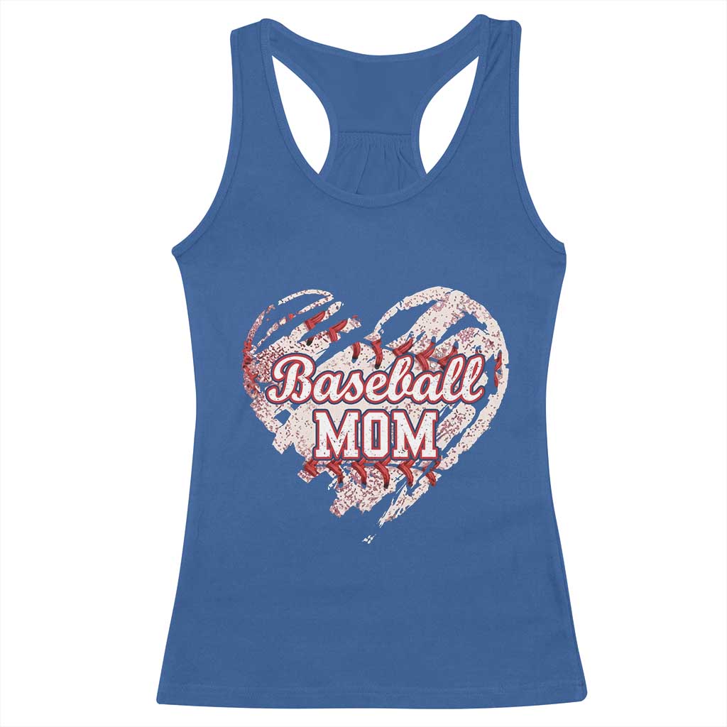 Baseball Mom Racerback Tank Top Baseball Mama Life Game Day Vintage Heart