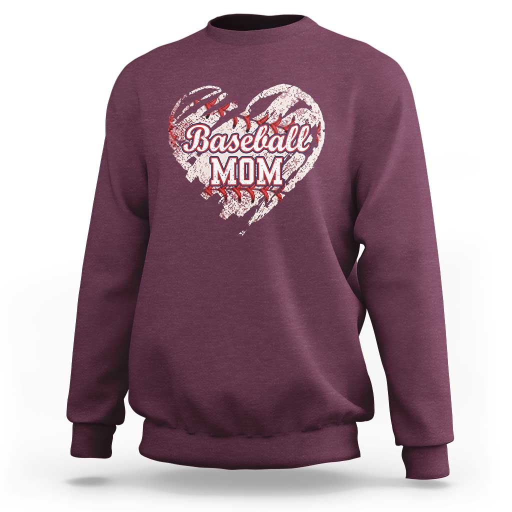 Baseball Mom Sweatshirt Baseball Mama Life Game Day Vintage Heart