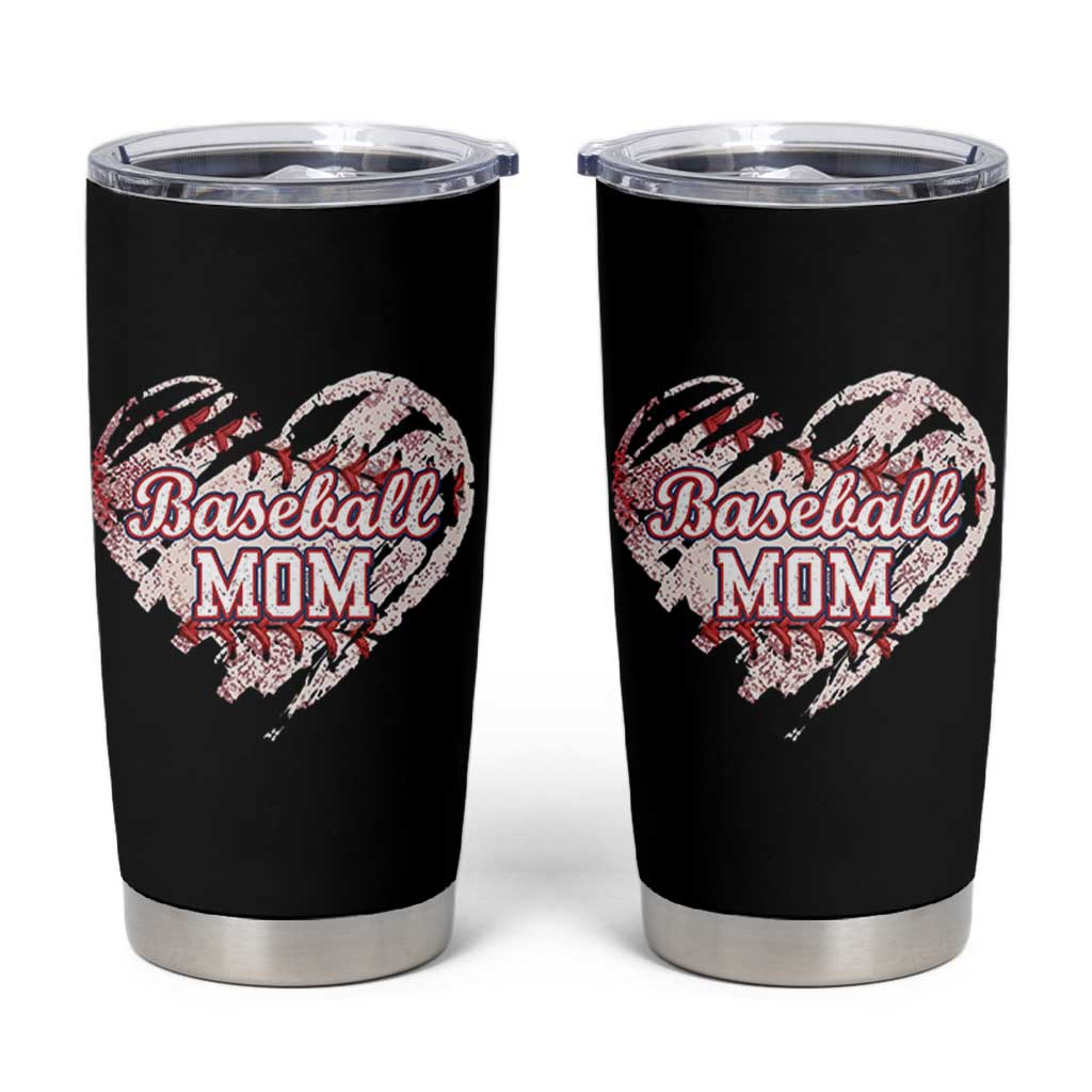 Baseball Mom Tumbler Cup Baseball Mama Life Game Day Vintage Heart